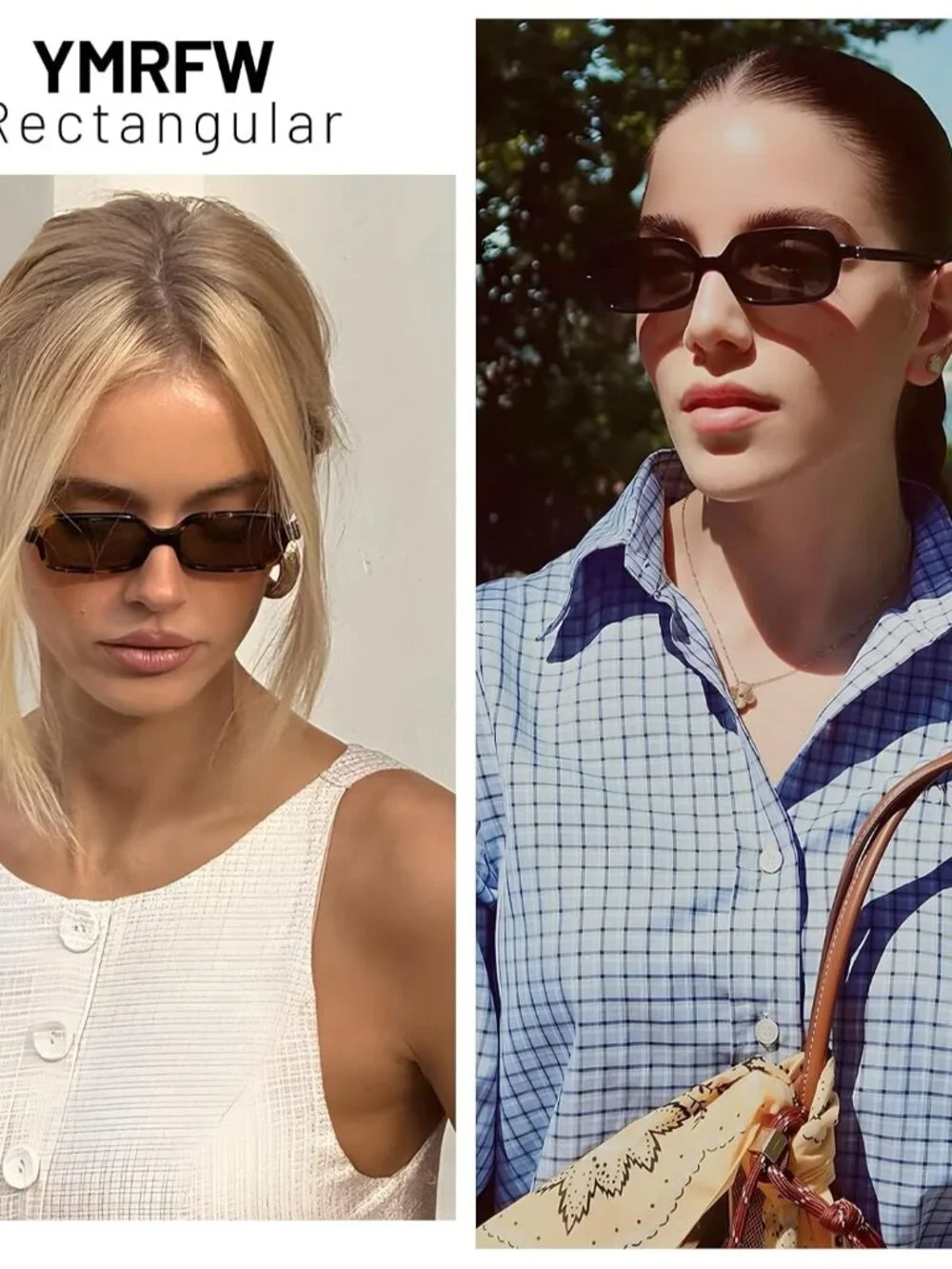 Fashionable 90s Rectangle Sunglasses - 3-Pack with UV Protection for Every Look